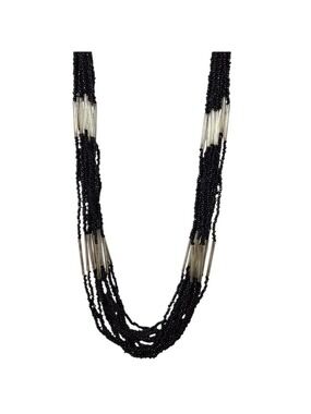 Vintage Liquid Silver Beaded Necklace Multi Strand Native Southwestern Layered